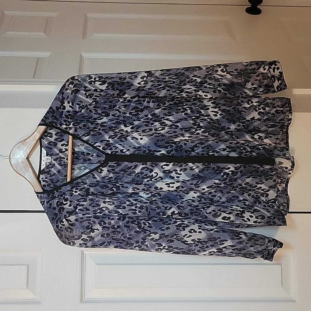 Cabi - Sheer Pattern, Reverse Button Blouse - image 1